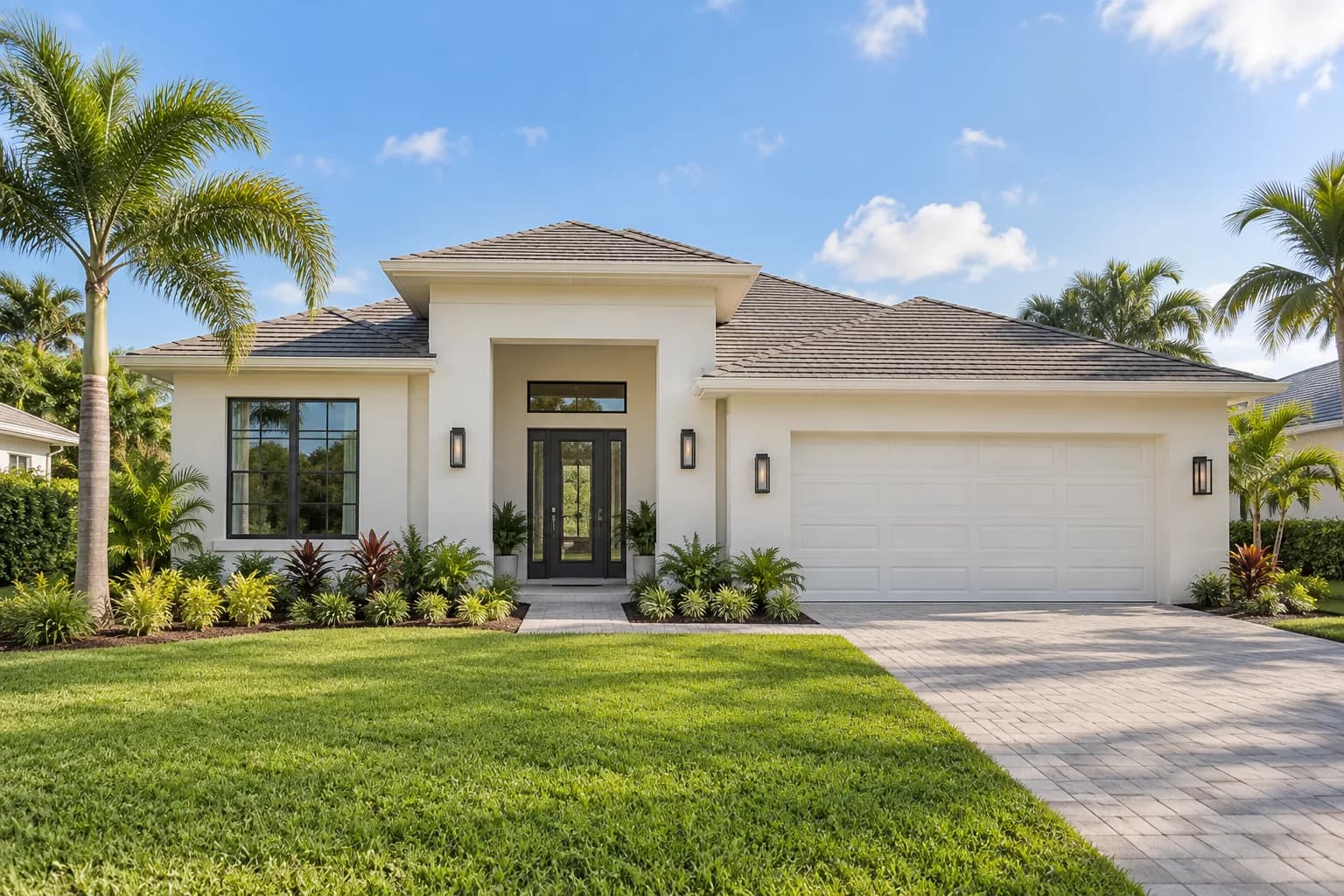 Illustrative exterior of a newly built home